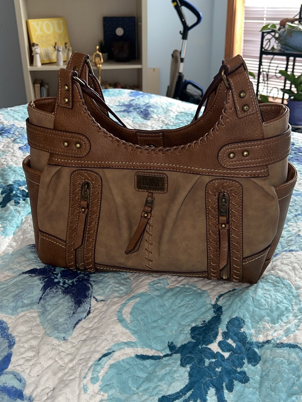 b.o.c. Two-Tone Brown/Tan Shoulder Bag